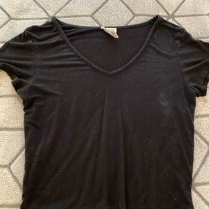 Black v-neck top from a local boutique
